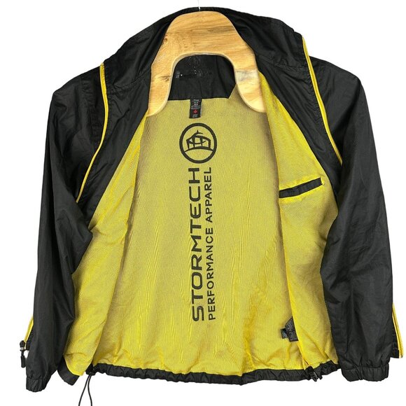 Stormtech Jacket Men's M Black Yellow Performance Apparel Windbreaker Strapped - Picture 3 of 16